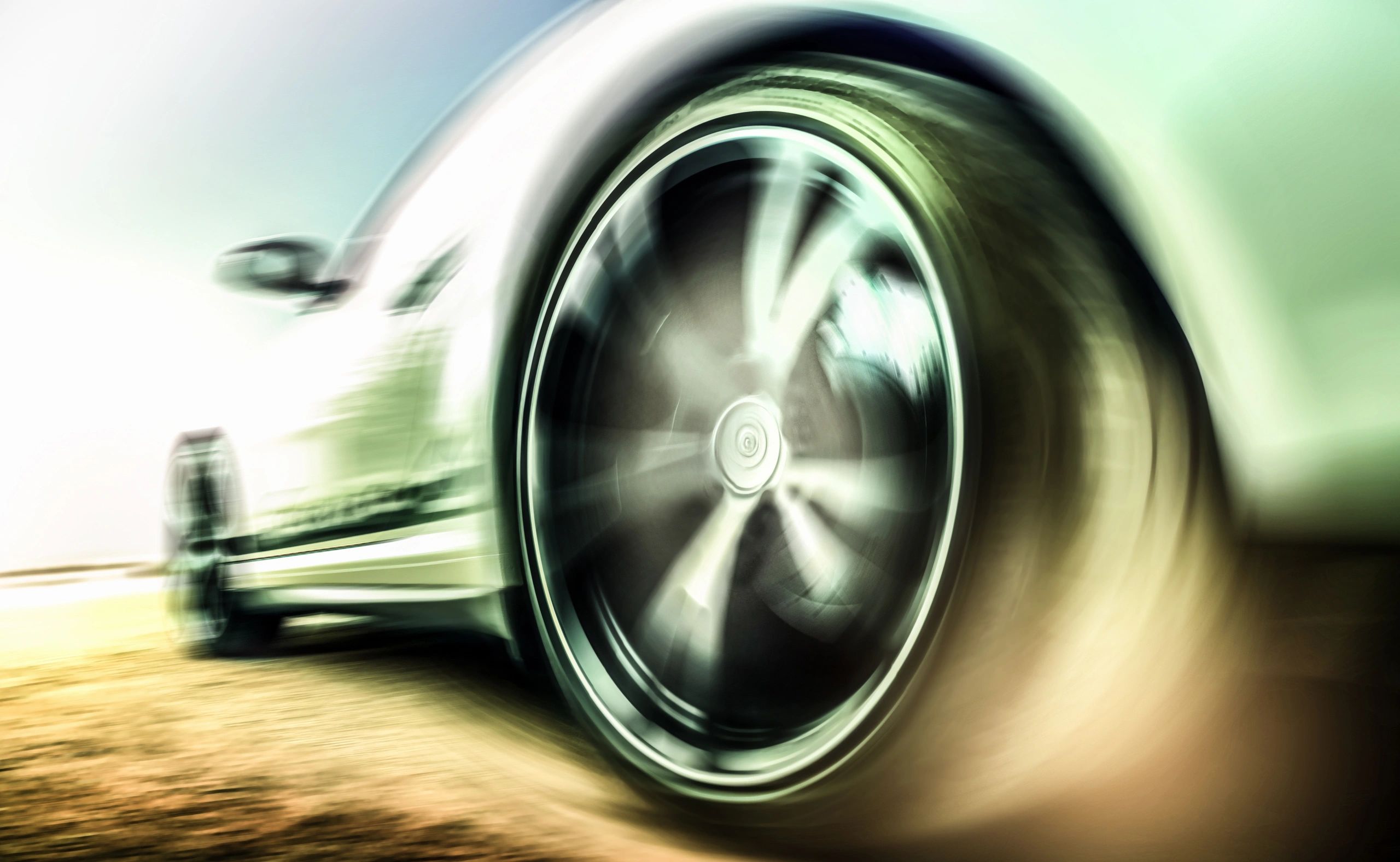Close-up detail of a luxury sports car wheel